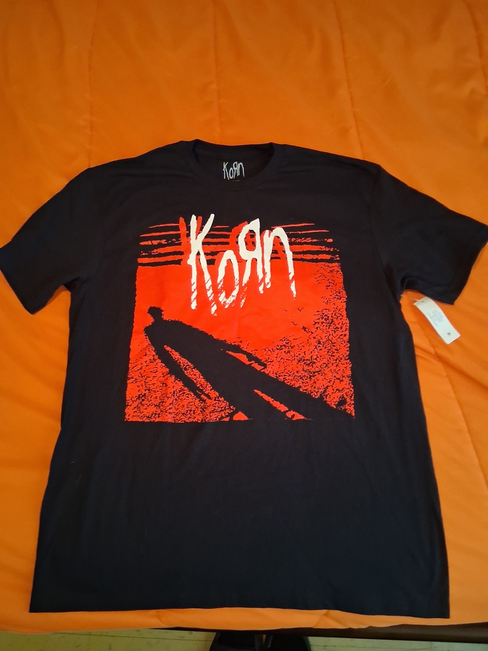 Korn Black Graphic T-Shirt Red Print Short Sleeve Size L/G (42/44)